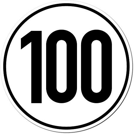 GreenIT Aufkleber Sticker 100 kmh km/h 20cm Schild Geschwindigkeit für Schlepper Zugmaschine Multicar Anhänger Fahrzeug LKW Bus (1)