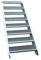 8 Stufen Stahltreppe Breite 120cm Geschosshöhe 120-160cm / Robuste Außentreppe / Wangentreppe / Stabile Industrietreppe für den Außenbereich / Inklusive Zubehör