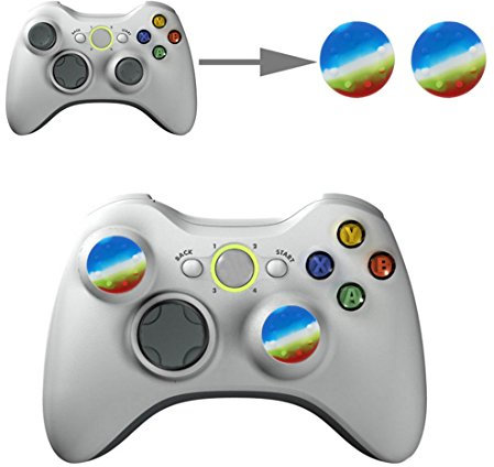 wortek Controller Aufsätze Thumb Grip Control Stick Set Kappe Silikon PS2, PS3, PS4, PS5, Xbox, Xbox 360, Xbox One, Xbox Series X, Nintendo Switch Bunt