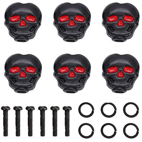 Gitarre Tuning Pegs Tuners Mechanische Stimmwirbel,6pcs Gitarren Mechaniken Knöpfe Gitarren Stimmwirbel Tasten Kappen Gitarren Stimmknöpfe Knöpfe für Folk E Gitarre(Schwarz)