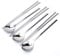 Lot de 3 cuillères et baguettes en acier inoxydable coréen, réutilisables en métal et carré à long manche