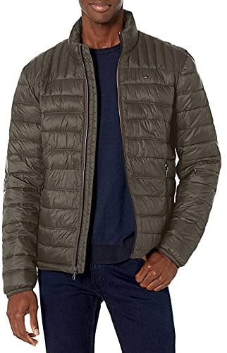 Tommy Hilfiger Herren Men's Water Resistant Ultra Loft Down Alternative Puffer Jacket Daunenalternativer Mantel, Oliv/Blatt für Mich (Leaf It to Me), L