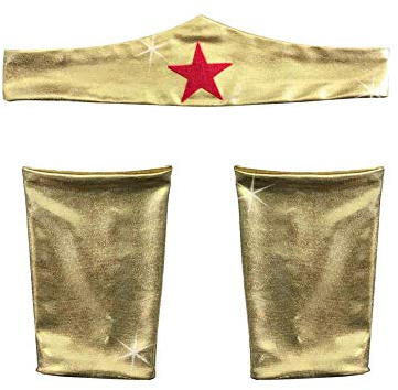 insired costumes Wonder Diadem, Stulpen für Erwachsene, Superhelden-Stirnband, Manschetten (Tiara & Stulpenhandschuhe)