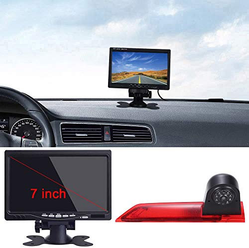 7 Zoll LCD Monitor+Rückfahrkamera integriert in 3. Bremslicht dritte Bremsleuchte Kamera for Ford Transit Custom 2012-2016 Transporter Business MPV SUV Bus