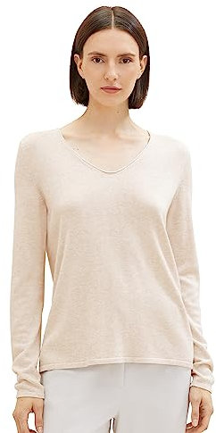 TOM TAILOR 1012976 Suéter, Marrón (20737 - Desert Sand Melange), XXL para Mujer