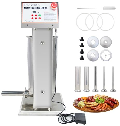 Hakka Commercial 25 LB Stainless Steel Electric Sausage Stuffer and Vertical Sausage Filling Maker