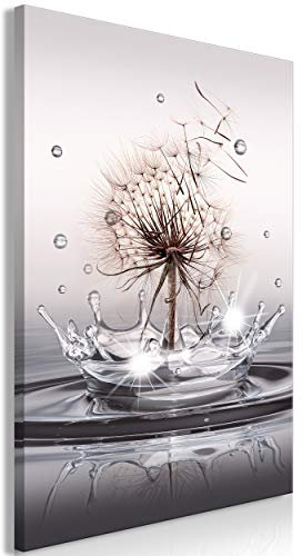 decomonkey Bilder Pusteblume 60x90 cm 1 Teilig Leinwandbilder Bild auf Leinwand Vlies Wandbild Kunstdruck Wanddeko Wand Wohnzimmer Wanddekoration Deko Blumen Wasser