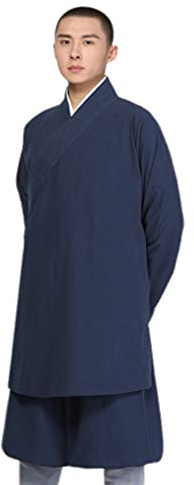 QIEZI Chinese Traditional Tang Suits Yoga Taichi Clothing (Navy Blue, x_l)