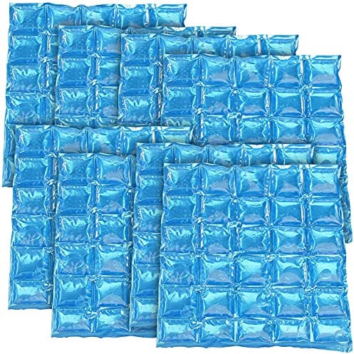 PEARL Kühlpad: 8er-Set flexible Kühlkissen mit Kühlzellen, wiederverwendbar, 30x25 cm (Flexible Kühlakkus, Kühlakku flexibel, Kühlmanschette)