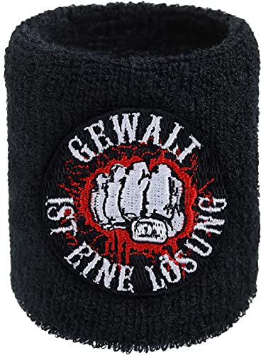 Schweissband: Gewalt ist eine Lösung Stickerei Designer Schweißband Heavy Metal Bestickt & Absorbierendes Frottee | Kampfsport Wristband Martial Arts Geschenk Boxer
