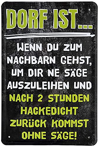 schilderkreis24 Blechschild „Dorfkind“ – witzige & stolze Sprüche für Dorfkinder (Dorf ist 20x30cm)