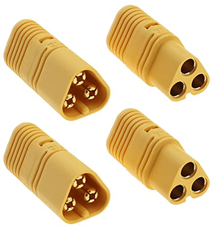 ECSiNG 2 Paar MT60 Motor Verbinder Stecker und Buchse 3-poliger 3,5mm für RC Auto Drohnen Hubschrauber Flugzeug