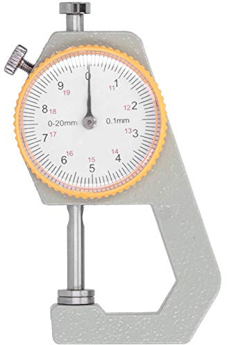Lederdickenmessgerät Tester, Zifferblatt Flachkopf Pflanzlich Gegerbtes Leder Werkzeug Präzisionsgenauigkeit Dickenmessgerät für Lederpapier(0-20mm)