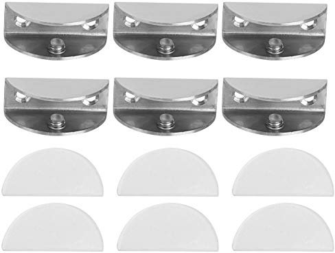 Glass Clamp, 6Pcs Shower Brushed Stainless Steel Glass Clamp Shower Door Clip Bracket Panel Clip Fixing Tool for Home Use