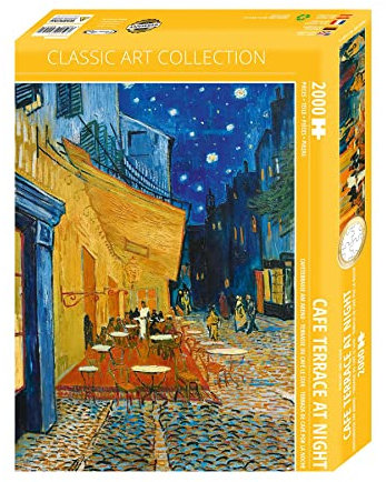 Close Up Premium Puzzle 2000 Teile - Caféterrasse am Abend Puzzle von Van Gogh (68,8 x 96,6 cm)