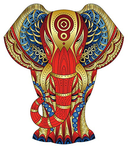 Bartl 112505 Rainbow Wooden Puzzle Elephant aus Holz, Wunderschönes qualitatives Legespiel mit Puzzleteilen in Tierform