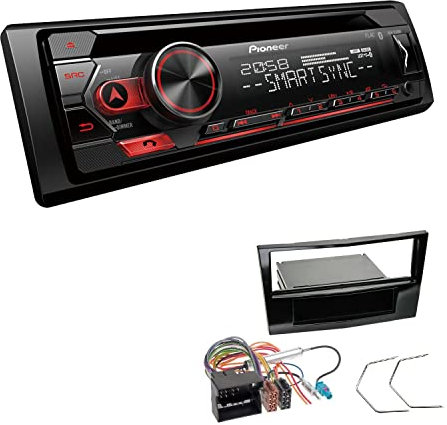 Pioneer DEH-S320BT 1-DIN Autoradio Bluetooth CD-Tuner USB Spotify inkl. Einbauset passend für Opel Astra H 2004-2010 Piano Black