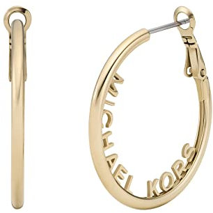 Michael Kors MKJ7993710 Kreolen aus Edelstahl mit MK-Logo, Farbe: Gold, No Size, Edelstahl, Kein Edelstein