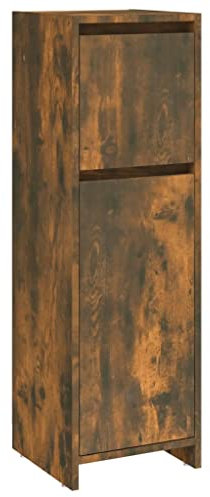 vidaXL Badezimmerschrank, Badschrank mit viel Stauraum, Schrank für Badezimmer, Badkommode Beistellschrank Bad Badmöbel, Räuchereiche Holzwerkstoff