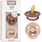 BIBS Colour Schnuller 2er-Pack, BPA-frei Schnuller, Kiefergerechte Form. Naturkautschuk/Latex, Hergestellt in Dänemark. 0-6 Monate (2er Pack), Woodchuck/Blush
