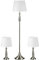 HOMCOM 3er-Lampenset inkl. 2 Tischleuchte, 1 Stehlampe, im Vintage-Design, Stehleuchte und Tischlampe Set mit E27 Sockel für Wohnzimmer, Schlafzimmer, Creme