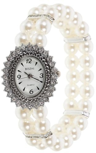 Mikikit Damenuhren Günstig Damenuhren Günstig 1 PC Perle Casual Studenten Reihe Mode Business Personalisiert Dame Uhrenarmband Für Weihnachten Armband Design Erntedankgeschenk 1 Cent 1 Cent