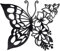 URCHUZE Metall-Schmetterlingsblumen-Wanddekoration, schwarzer Schmetterling, Blumendekor, Wandbild, Schmetterling, Blumenkunst, Wanddekoration für Zuhause, Wohnzimmer, Zaundekoration, 27x27 cm