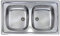 Yellowshop - MONDIAL 3 Lavello incasso acciaio inox 2 vasche cm 86x50 con sifone e piletta