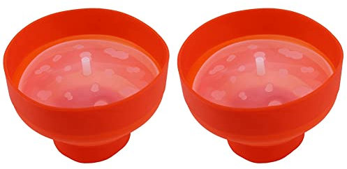 Fegtrty 2 moldes de silicona para microondas plegables de cocina, herramientas fáciles de hacer palomitas de maíz con tapa