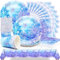 Vaisselle de Fête à Flocon de Neige, Fournitures de fête Frozen inclure 20 Assiette à Dessert, 20 Tasses, 20 Serviettes et 1 Nappes pour Anniversaire fête Décoration Fournitures