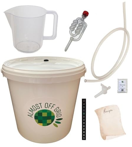 Almost Off Grid FBA5W1 Basic Wine Starter Kit with Jug and Strawberry Wine Recipe