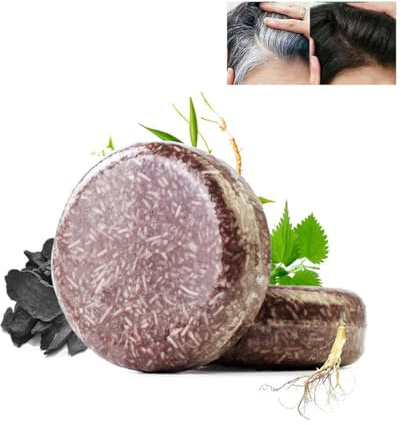 Hair Darkening Shampoo Bar, Grey Reverse Shampoo, Men Grey Coverage Bar, Multiflorum For Hair Repair, Black Soap For Men And Women Hair (2PCS)