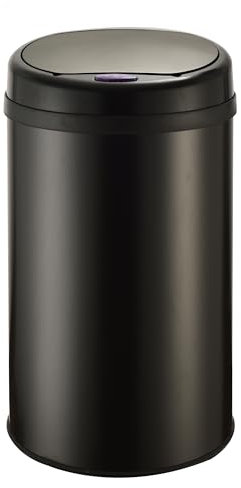 DIVID® Sensor Mülleimer Küche 30, 40 & 50l | Elektrischer Abfallbehälter | Müllbeutel Klemmring | Bewegungserkennung | Automatisch schließender Deckel | Auslaufschutz | Küchenmülleimer (Schwarz, 30L)