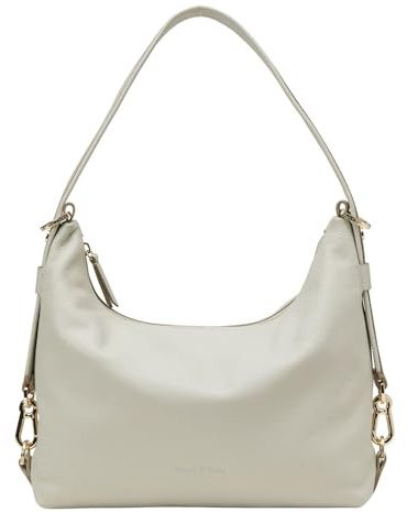 Marc O'Polo Leder Umhängetasche Schultertasche Hanna Hobo Bag Stone Grey hellgrau