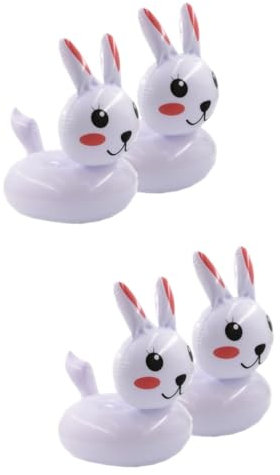 Cabilock 4 Stück Bierhalter Kaninchen Bierdeckel Engelszauber süßes Bier Hasenhaargummi EIS Geburtstag Künstliche Erdbeerpflanzen Bierdeckel Schwimmen Getränke Bierregal Untersetzer Weiß