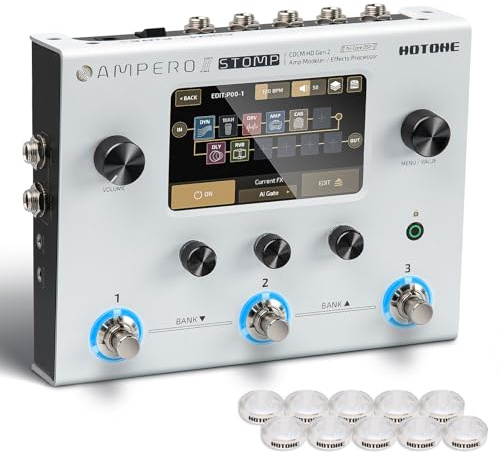 Hotone Ampero II Stomp Gitarre Multi Effekt Prozessor Touch Screen Gitarrenbass Amp Modellierung IR-Kabinettsimulation Gitarreneffektpedal Multi FX Prozessor