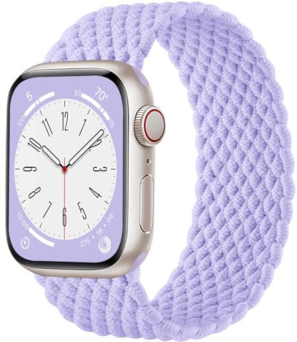 Maledan Geflochtenes Armband Kompatibel mit Apple Watch Armband 38mm 40mm 41mm für Damen Herren, Elastisches Nylon Solo Loop Armbänder für Apple Watch SE/Series 9 8 7 6 5 4 3 2 1 Ultra