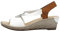 Rieker Alula Womens Wedge Heel Sandals 3.5 UK White/Cayenne