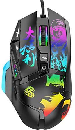 BEBIKR Gaming Computer Ergonomico Con Retroilluminato 6400DPI Regolabile USB PC Per Gioco Usb Gaming Per Desktop Computer Portatile Bambini Pc Ergonomico