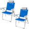 AKTIVE 2er-Pack klappbare Strandstühle, 47 x 63 x 99 cm, 8 Positionen, Blau, Tragkraft 110 kg, Inklusive Kissen, Getränkehalter, Taschen, Tragegriffe, Kippschutz, Textilene-Gewebe (85482)