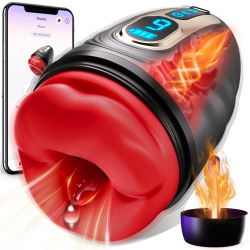 Male Masturbator Sex Toys for Men with Heating Rod, Tight Mouth-Wrapped Blowjob Male Mastuabors Penis Trainer Vibrator Adult Toys, LCD & APP, Mens Masterubaters Sex Toy Stroker Pocket Pussy Sex Doll
