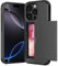 ACOCOBUY Compatible with iPhone 16 Pro Case with Card Holder Shockproof Protective Dual Layer Hidden Credit Card Slot Heavy Duty Wallet Phone Cover Armor Back Shell 6.3 inch for Men Women Black
