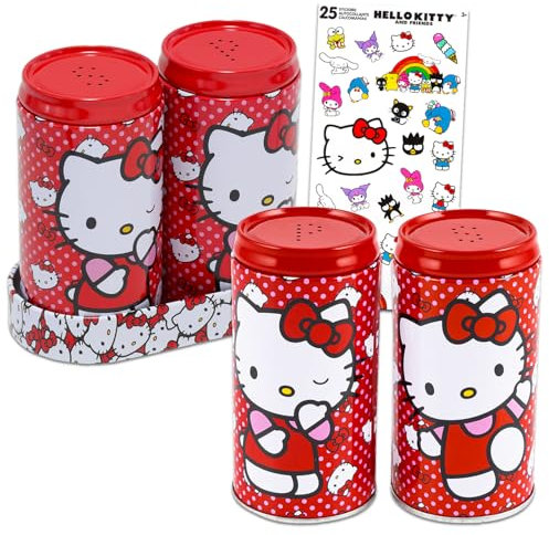 Hello Kitty Juego de decoración – El paquete de accesorios de cocina incluye salero y pimentero y calcomanías