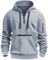 MakingDa Felpa con cappuccio da uomo con cerniera a 1/4, tasca con cerniera, coulisse in pile, a maniche lunghe, con polsino, vestibilità aderente, casual, palestra, lavoro, sci, sport, felpa con