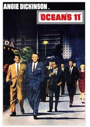 biegzc Poster Oceans 11 With The Rat Pack From 1960 auf einem ungerahmten Leinwandposter, Wandkunst, Dekordruck, Bild Gemälde für Wohnzimmer, Schlafzimmer, Dekoration, 20 x 30 cm