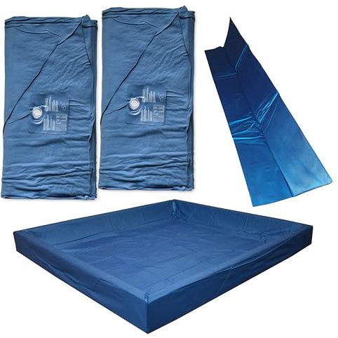 AQUA ROYAL Wasserbetten Matratzen Softside DUAL + Sicherheitswanne + Trennwand - Zwei Wasserkerne (beide Seiten) für 160x200 cm Wasserbett Normale Beruhigung F4