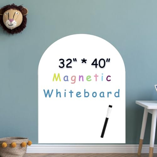 Umtiti Magnetisches Whiteboard-Kontaktpapier für die Wand, abziehen und aufkleben, selbstklebende Whiteboard-Rolle für Zuhause, Schule, Weiß, 80100WH