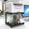 PUNCIA Druckerständer Druckerhalter für Schreibtisch 2 Ebenen Druckerregal Druckertisch Schreibtischregal Desktop-Organizer für Drucker Kopierer Scanner Büro Schule Arbeitszimmer Office Schwarz