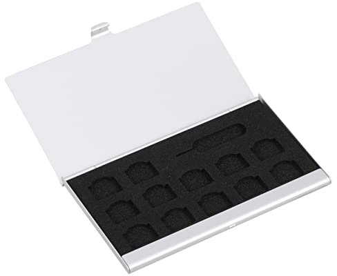 Mikinona SIM Organizer Kartenetui aus Aluminium, Silber, für Zuhause