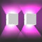 JaneYi 2 Stück Indirekte Beleuchtung Wand RGB LED Wandleuchte Innen 6W mit Fernbedienung Wandlampe aus Aluminiumlegierung mit Schraubinstallation für Wohnzimmer Schlafzimmer Gaming Setup - Weiß